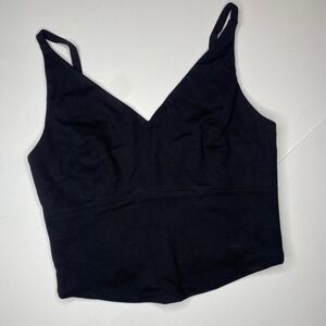 cabi Black V Neck Spaghetti‎ Strap Cropped Bralette Top Size S Style 5332